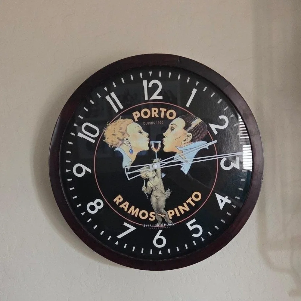 Sterling & Noble Porto Ramos Pinto Wall Clock Rene Vincent‎ Art Deco Wine Decor